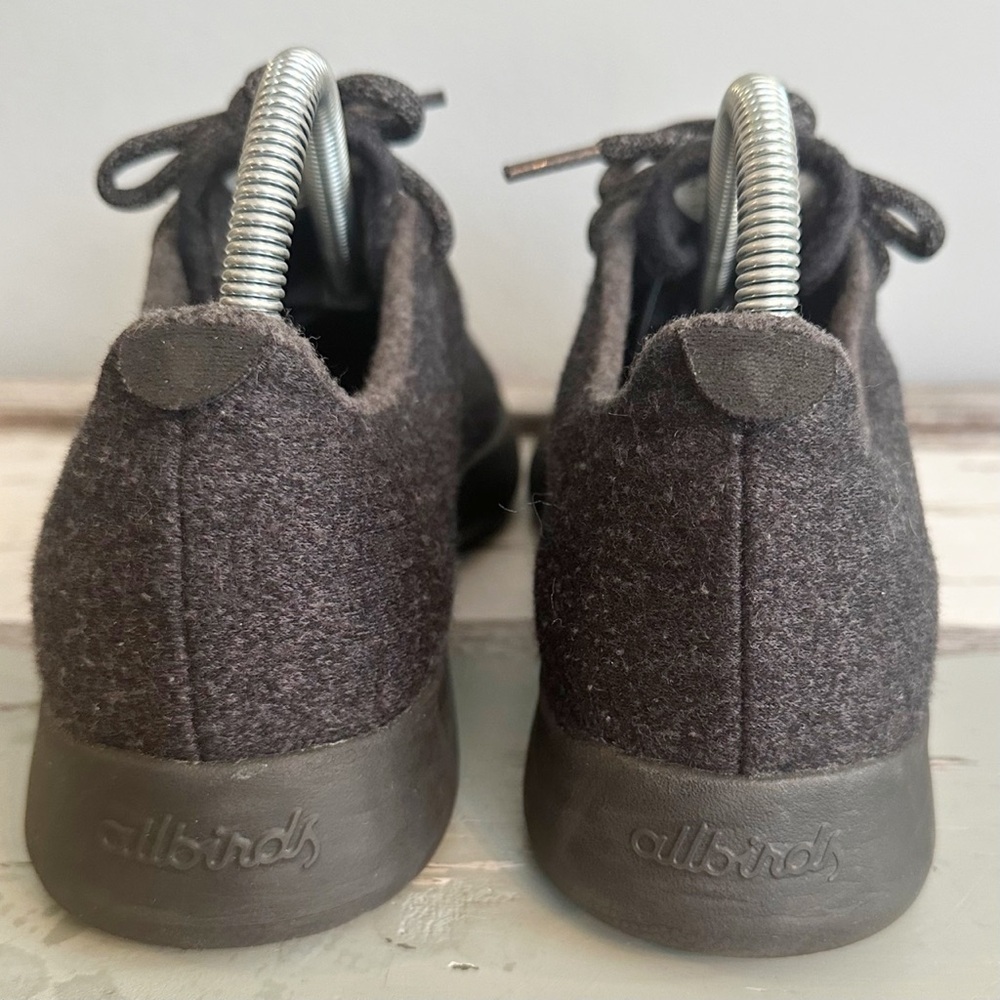 Allbirds Dark Gray & Black Wool Runners Women’s Size 9 - Picture 4 of 9